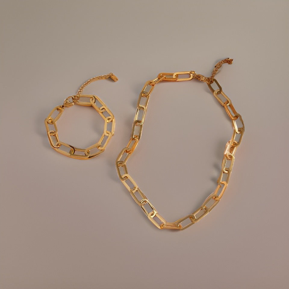 Aurora Minimalist Clip Chain Necklace / 18K Gold Plated - Nina Kane Jewellery