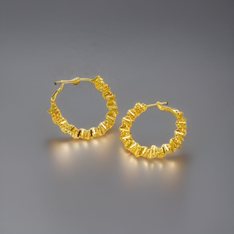 Melody Stacked Triangle Hoops / Stainless Steel - Nina Kane Jewellery