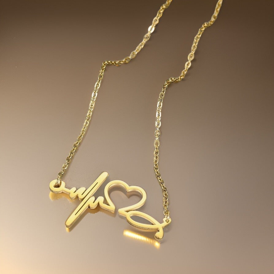 Hannah Heartbeat Necklace / Stainless steel - Nina Kane Jewellery