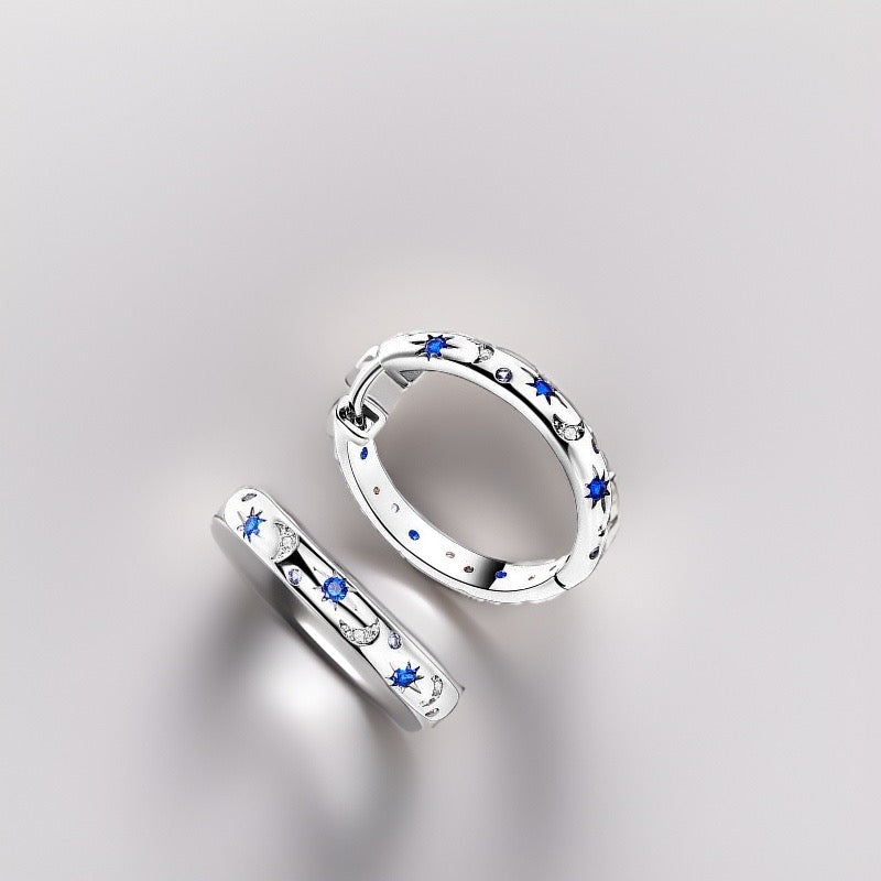 Althea Starry Sky Hoop Earrings / 925 Sterling Silver - Nina Kane Jewellery