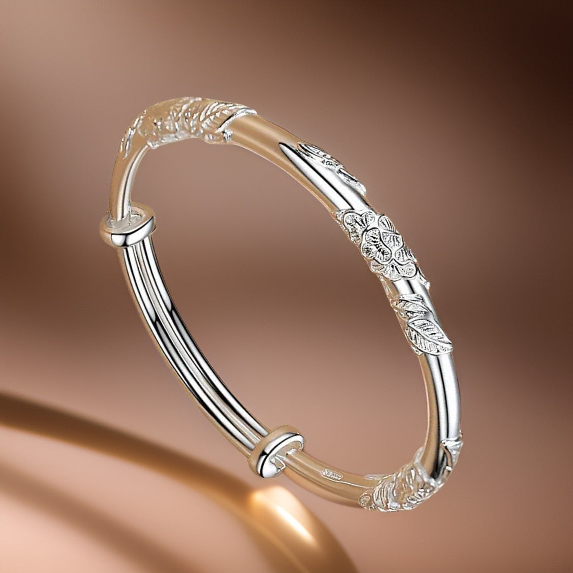 Hermione Inlaid Flower Bracelet / Stainless Steel - Nina Kane Jewellery