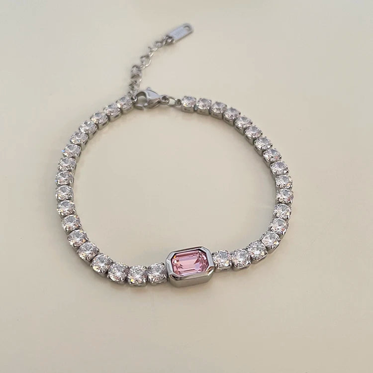 Charlotte Zircon Diamond Bracelets / Stainless Steel - Nina Kane Jewellery