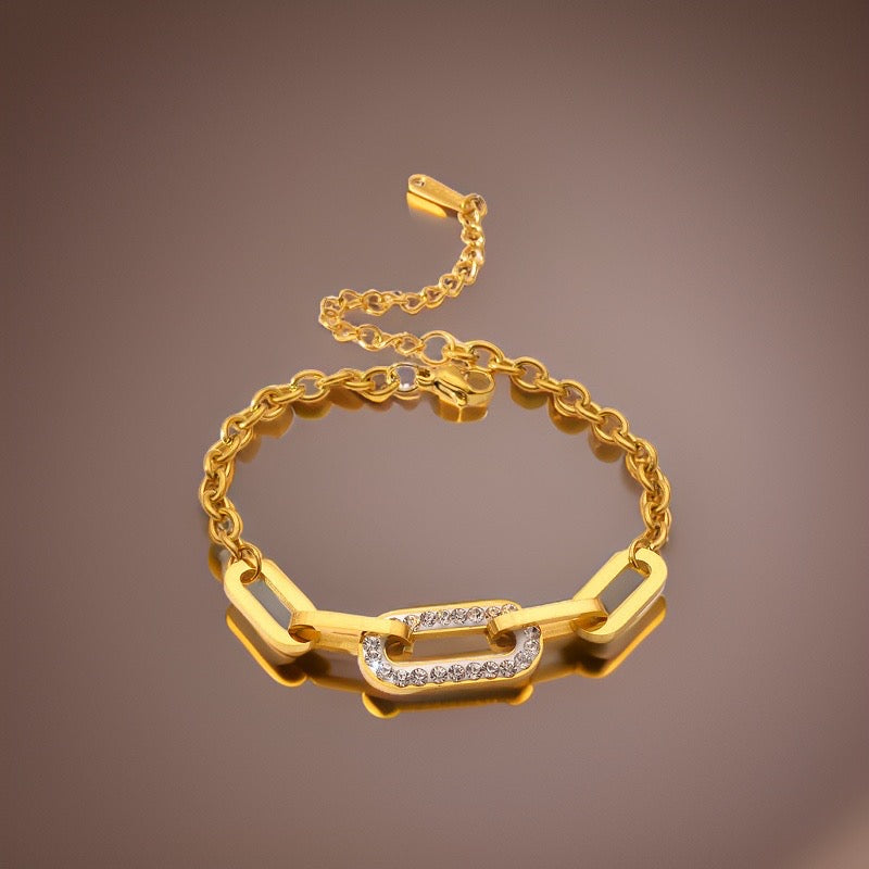 Electra Paperclip Chain Bracelet / Stainless Steel - Nina Kane Jewellery
