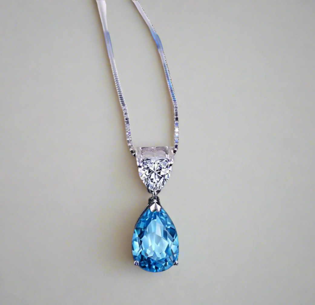 Sisi Blue Gemstone Necklaces / 925 Sterling Silver - Nina Kane Jewellery
