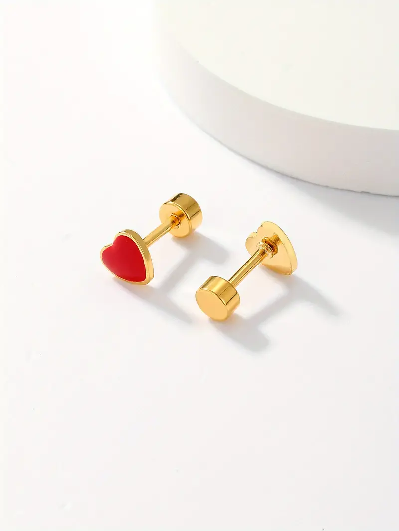 Vegas Heart Shaped Studs / Stainless Steel