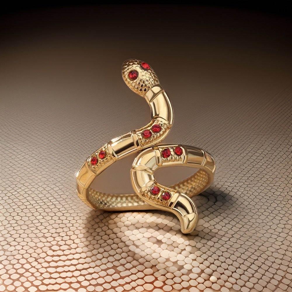 Wendy Crystal Snake Rings / Stainless Steel - Nina Kane Jewellery