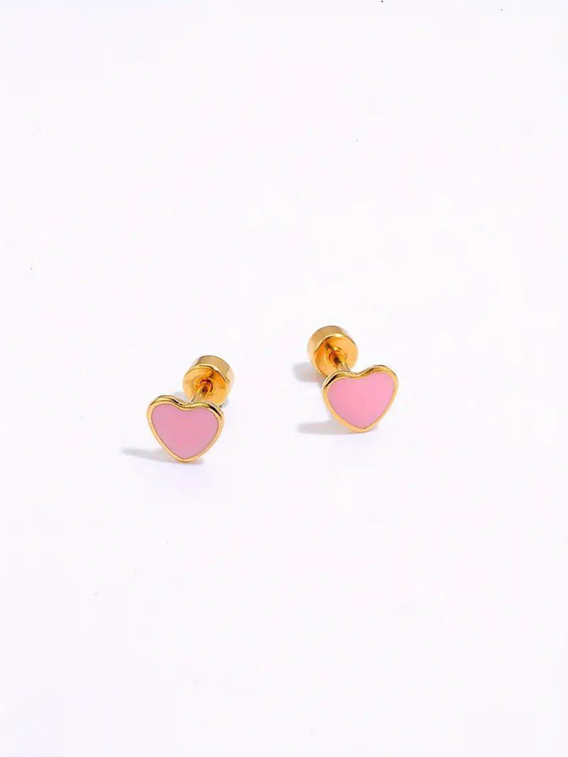 Vegas Heart Shaped Studs / Stainless Steel