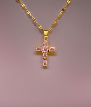 Lucky Rhinestone Cross / 18K Gold Plated - Nina Kane Jewellery