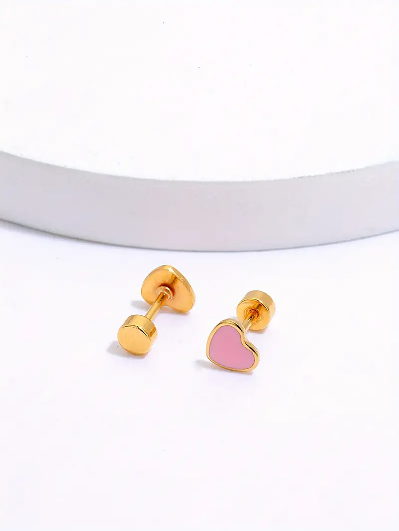 Vegas Heart Shaped Studs / Stainless Steel