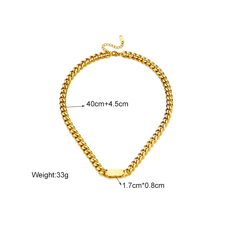 Nivi Cuban Link Chunky Chain / 18K Gold Plated - Nina Kane Jewellery