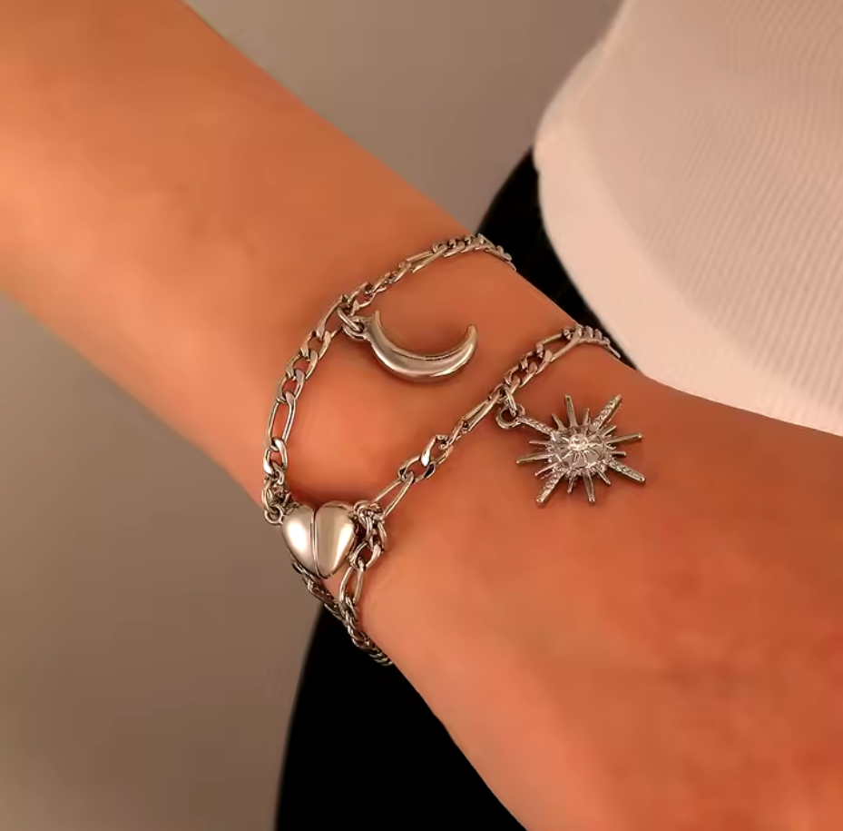 Sun & Moon Friendship Bracelets / 14K Gold Plated - Nina Kane Jewellery
