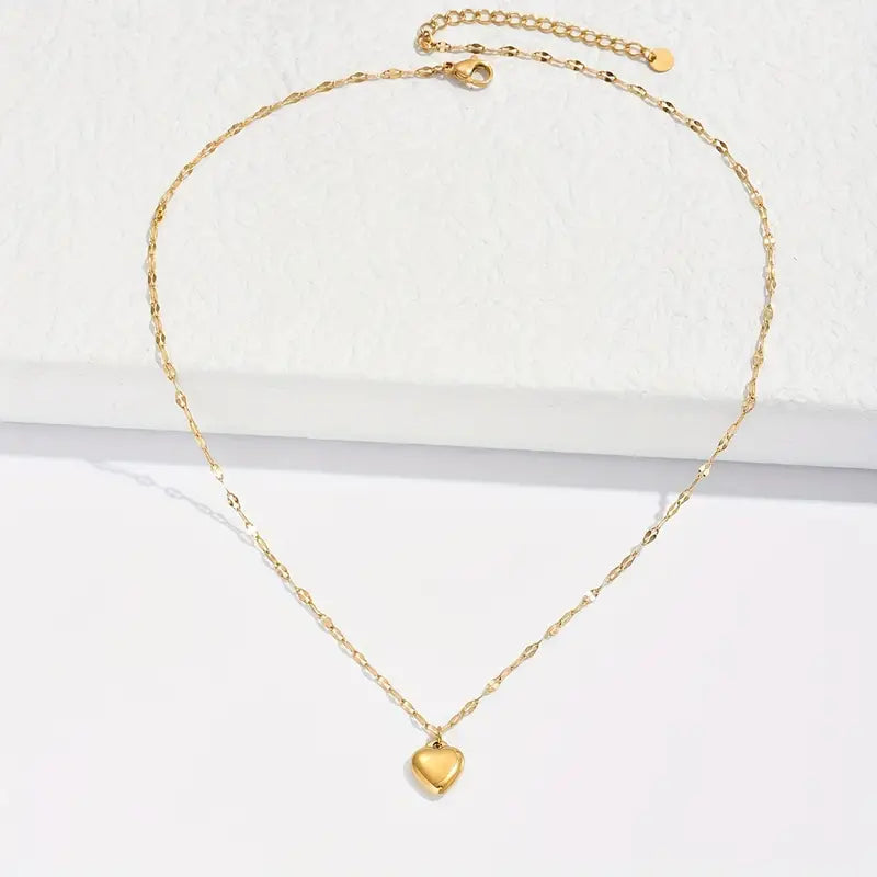 Rhea Heart Shaped Pendant / 18K Gold Plated