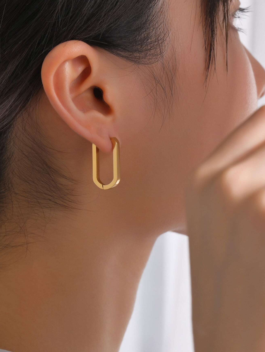 Lorren Classic U Shape Hoops / 18K Gold Plated - Nina Kane Jewellery