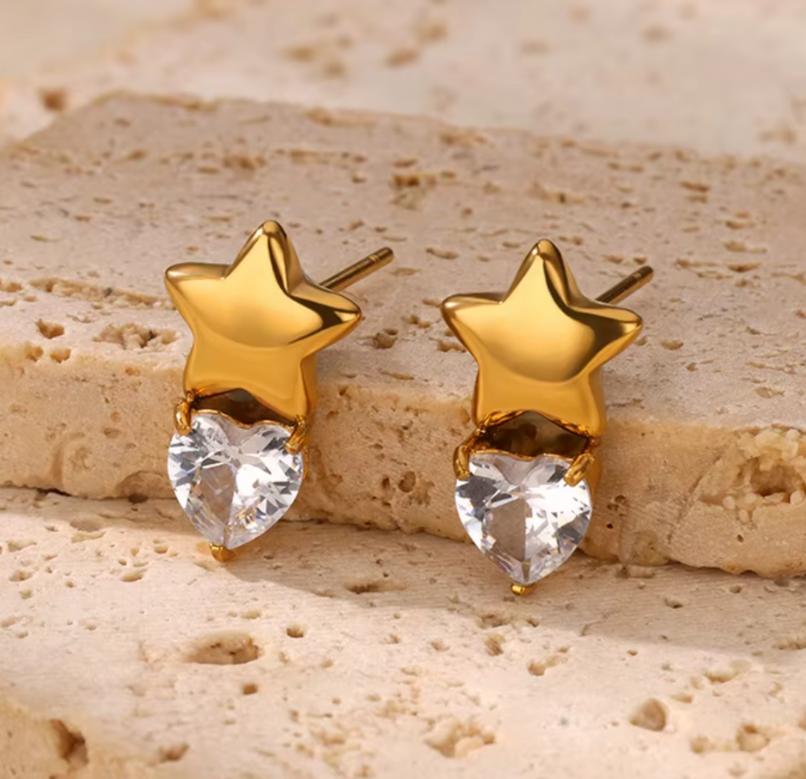 The Twinkle & Bow Studs / 18K Gold Plated - Nina Kane Jewellery