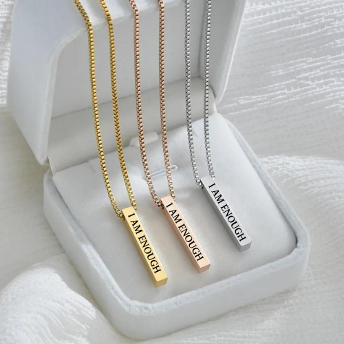 Kelly "I AM ENOUGH" Necklaces / Stainless Steel - Nina Kane Jewellery