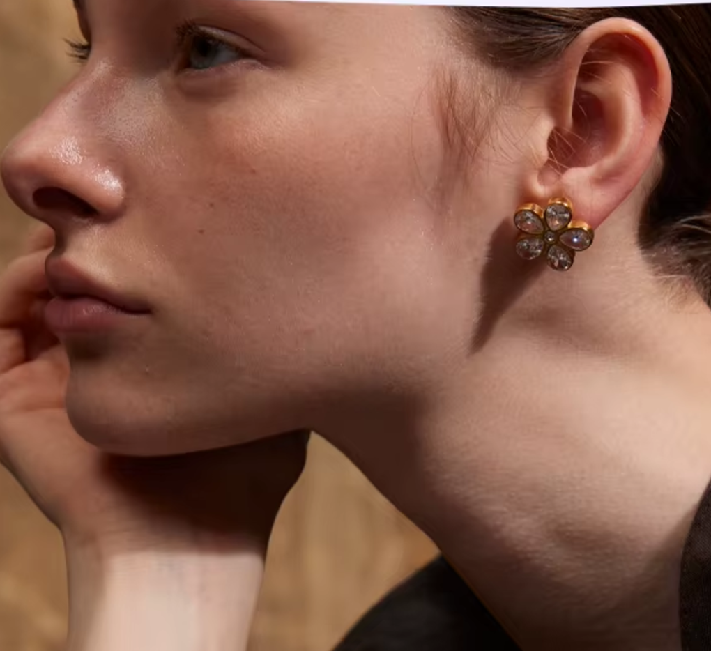 Georgina Daisy Earrings / 18K Gold Plated - Nina Kane Jewellery