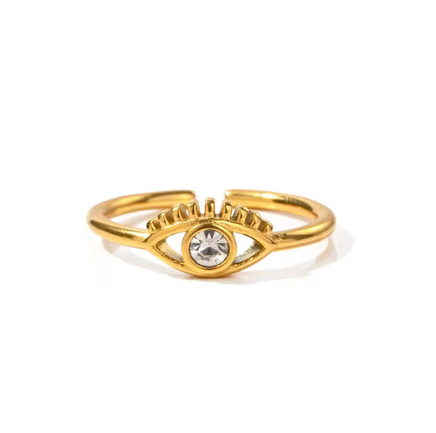 Felicia Evil Eye Ring / 18K Gold Plated - Nina Kane Jewellery