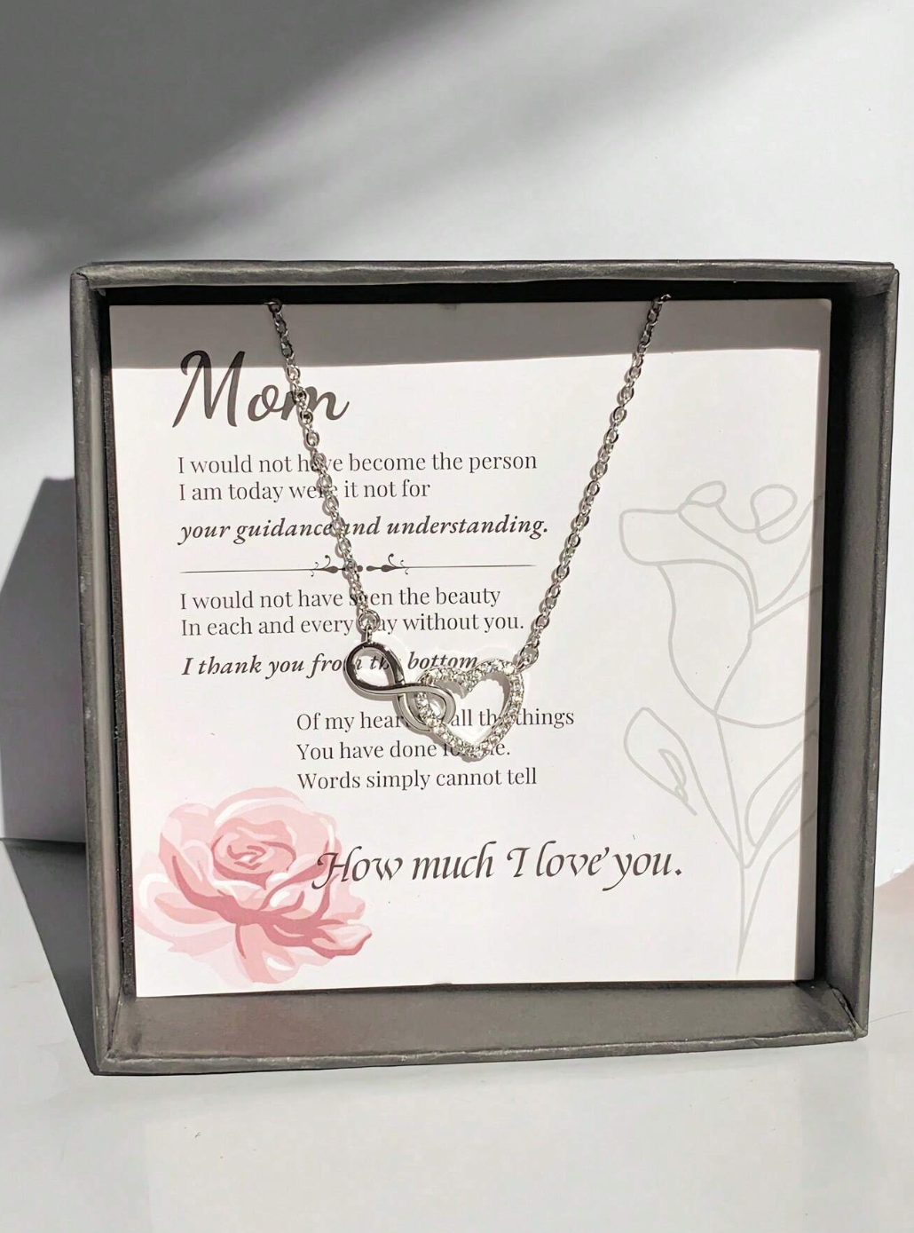 Mom Infinity Heart Necklace / Stainless Steel - Nina Kane Jewellery