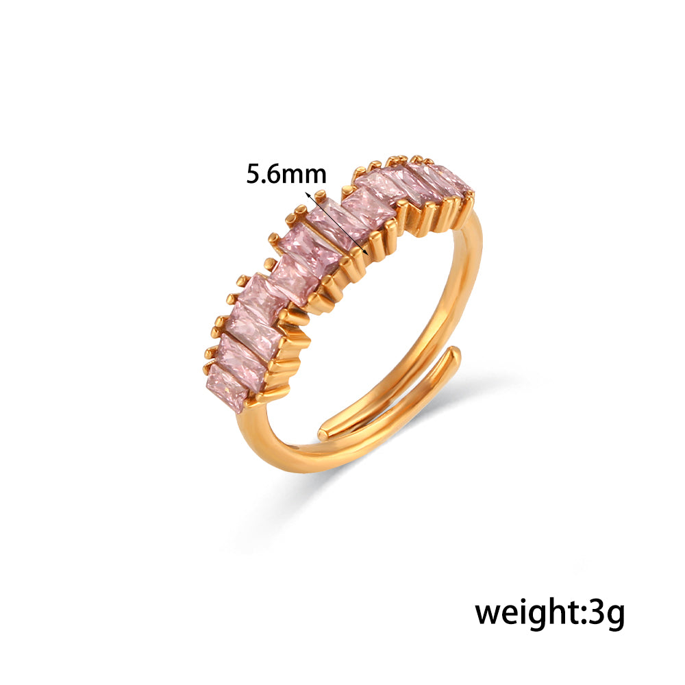 Sheridan Baguette Zircon Rings / Stainless Steel