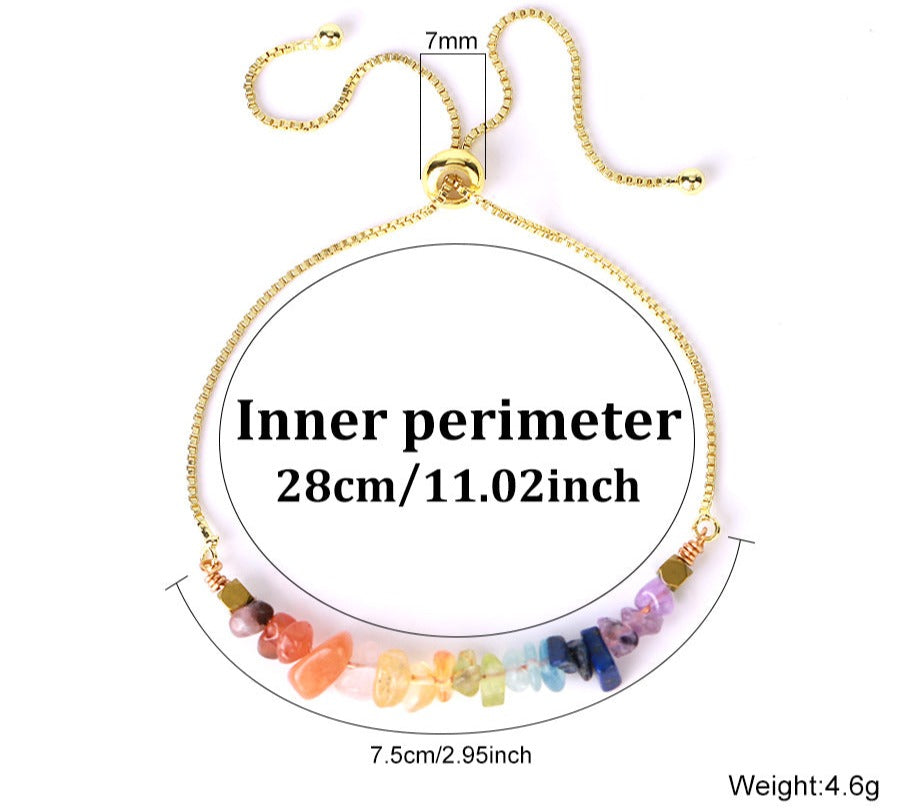 The Chakra Crystal Healing Bracelet / Stainless Steel