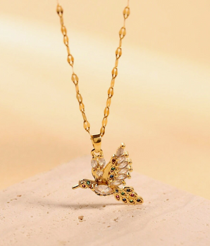 The Crystal Sparrow Neclace / 18K Gold Plated - Nina Kane Jewellery