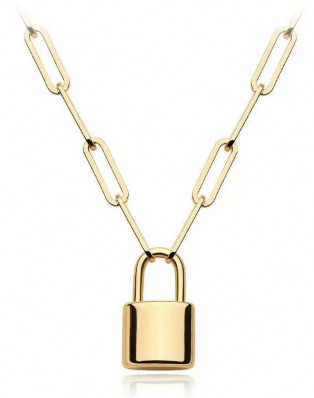 Leslie Personalised Padlock Necklace / 18K Gold Plated - Nina Kane Jewellery
