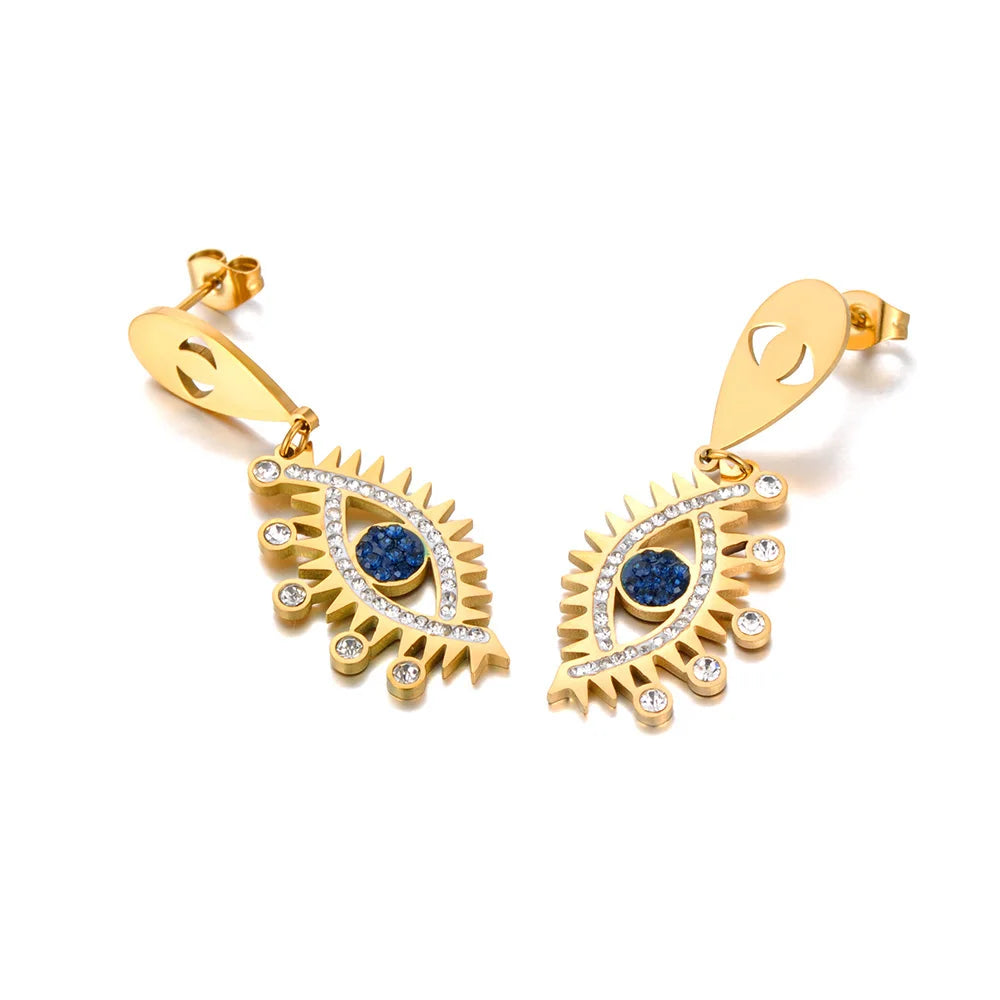 Rio Evil Eye Earrings / 18K Gold Plated - Nina Kane Jewellery