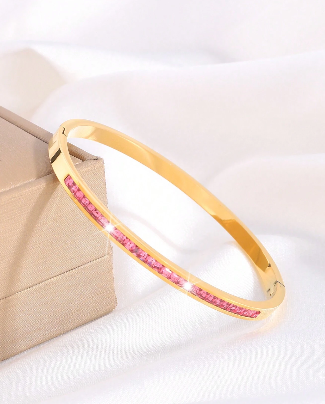 The Pink Martini Bangle / 18K Gold Plated - Nina Kane Jewellery