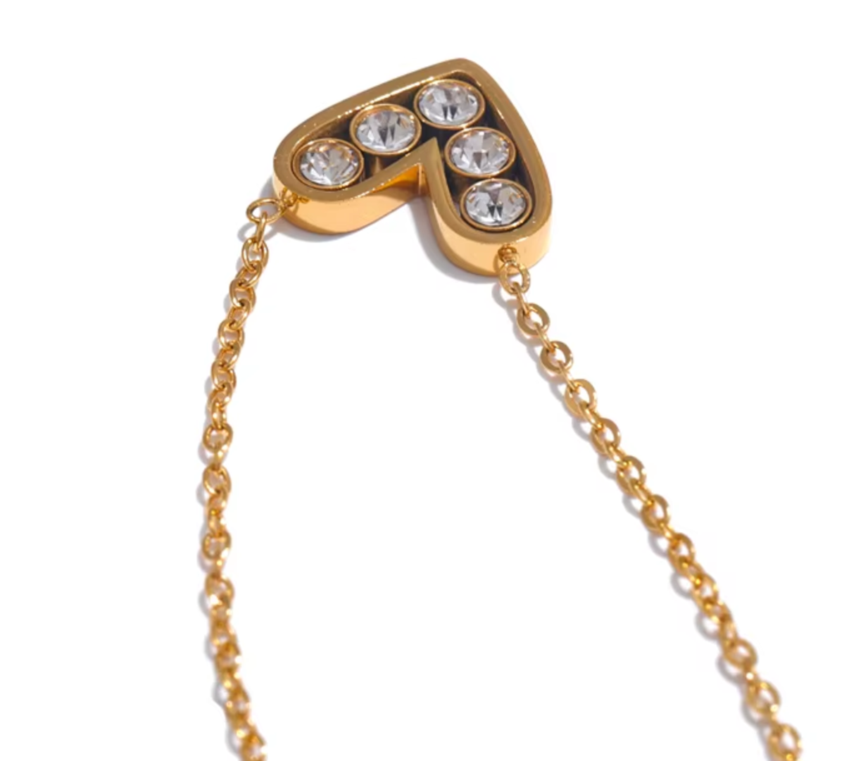 Ermina Heart Crystal Necklace /18K Gold Plated - Nina Kane Jewellery
