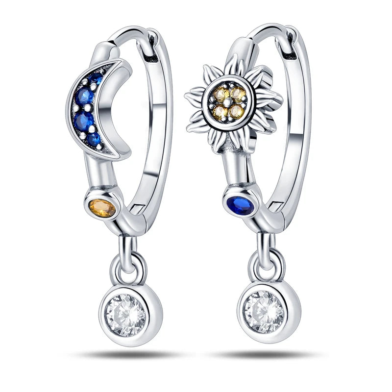 Jakarta Sun & Moon Hoops / 925 Sterling Silver - Nina Kane Jewellery