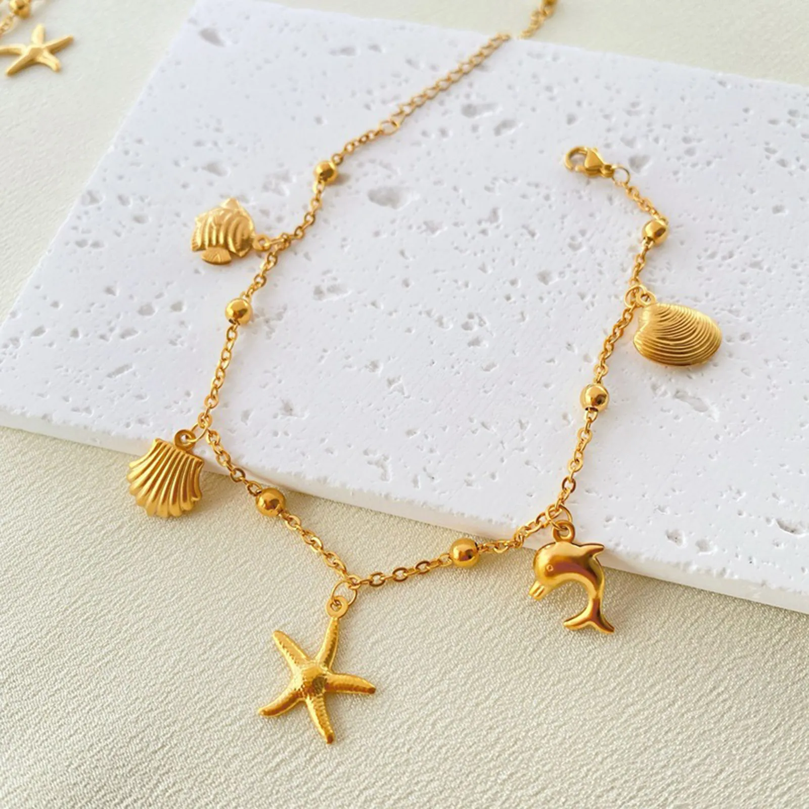 Marine Charm Bracelet / Stainless Steel - Nina Kane Jewellery