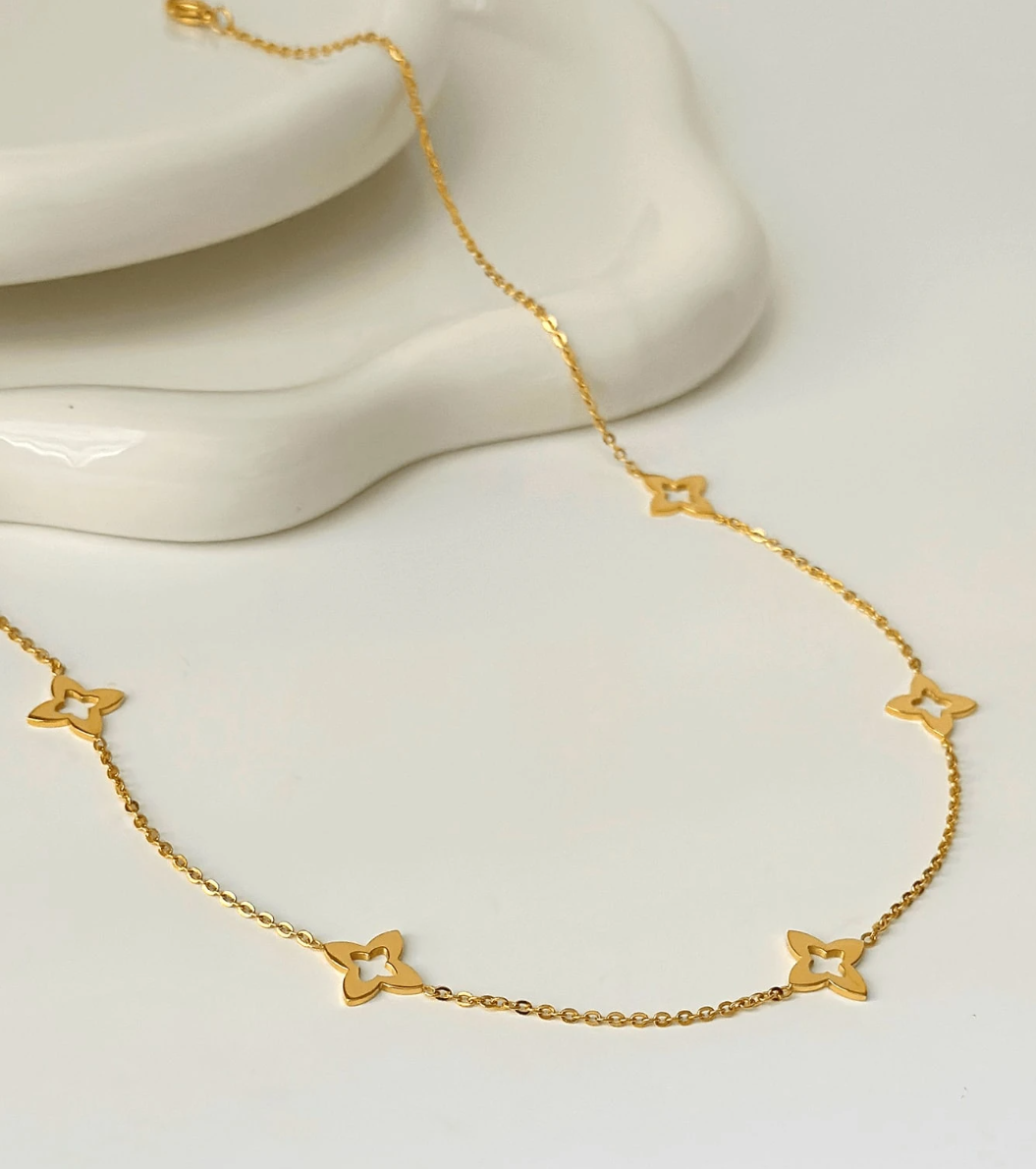 The Flora Belle Necklace / 18K Gold Plated - Nina Kane Jewellery