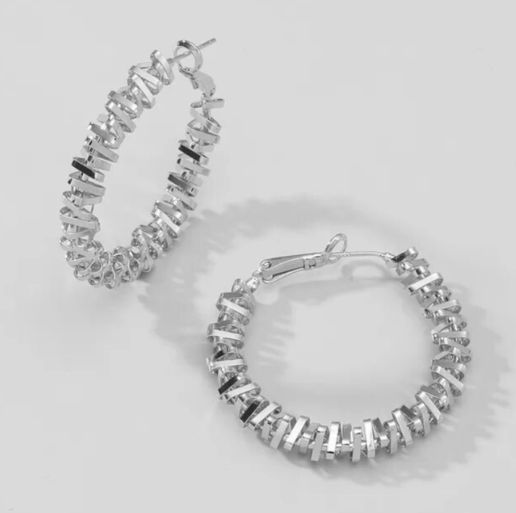 Melody Stacked Triangle Hoops / Stainless Steel - Nina Kane Jewellery