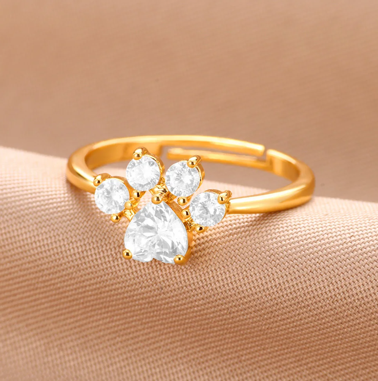 Carmella Adjustable Paw Rings / 18K Gold Plated - Nina Kane Jewellery