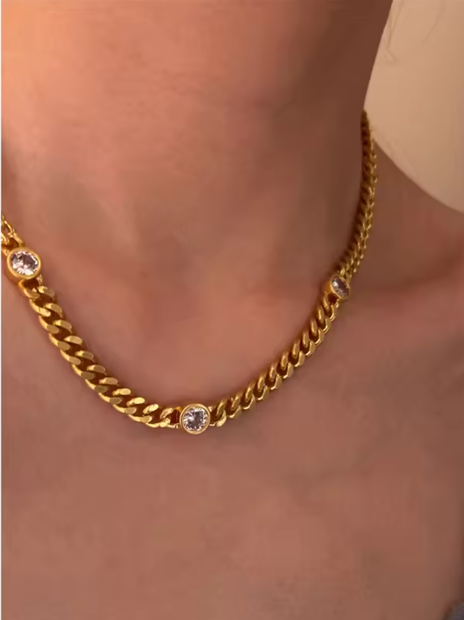 Madeira Chunky Cuban Necklace / 18K Gold Plated - Nina Kane Jewellery