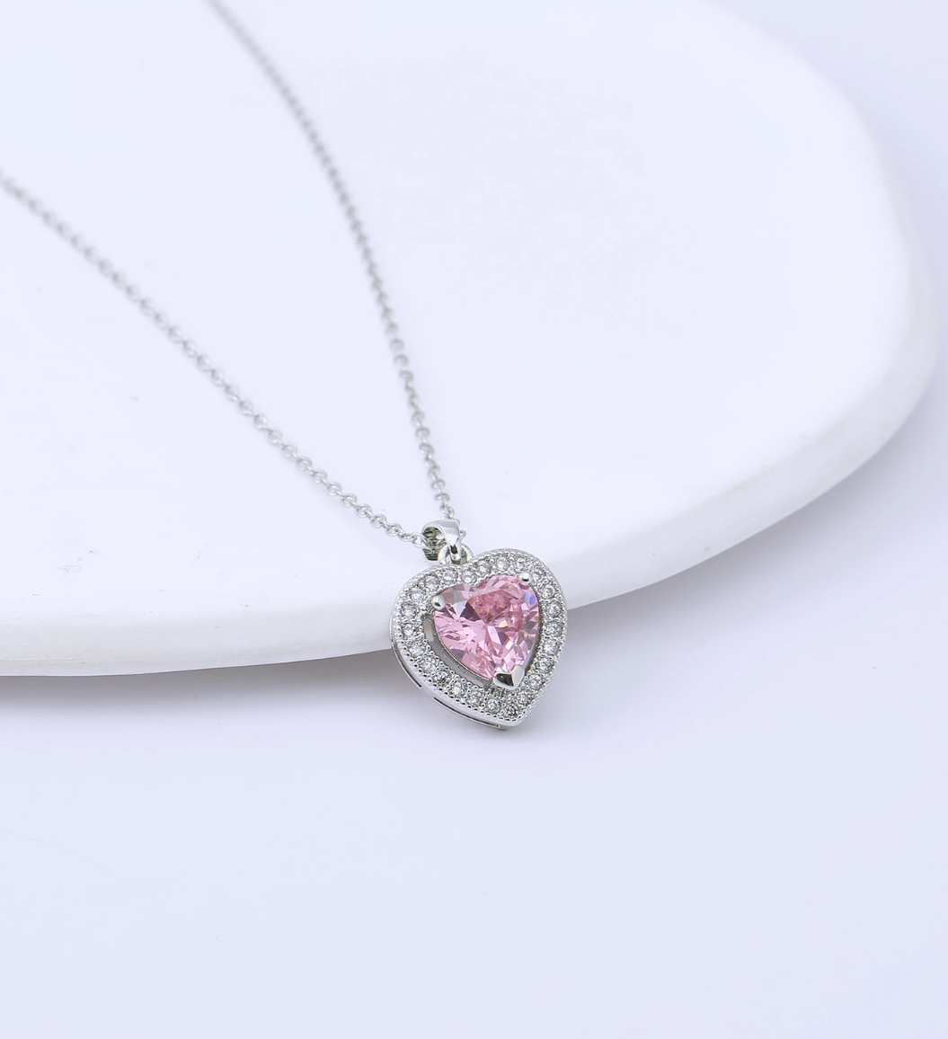 Nevada Silver Heart Necklace / Stainless Steel - Nina Kane Jewellery