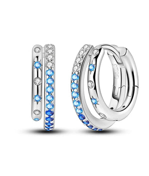 Caldera Double Hoop Earrings / 925 Sterling Silver - Nina Kane Jewellery
