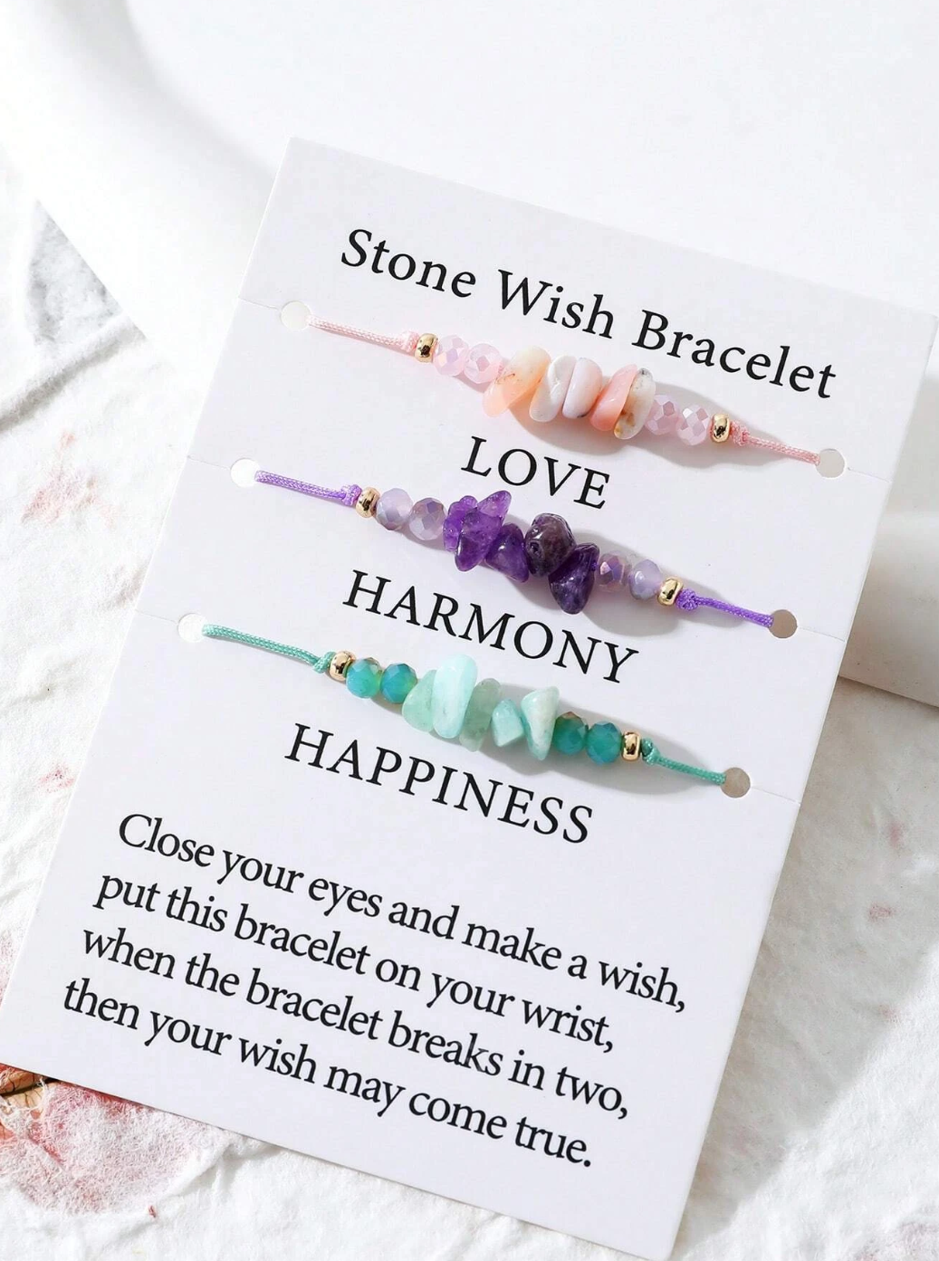 3 Piece Crystal Wish Bracelets / Crystal - Nina Kane Jewellery
