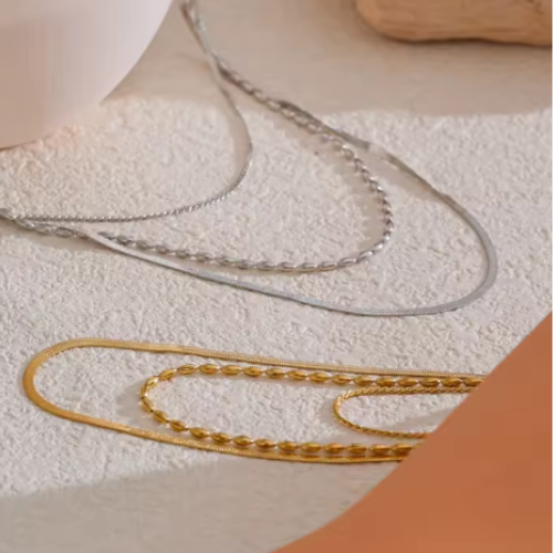 Sedona Triple Layer Necklace / 18K Gold Plated - Nina Kane Jewellery