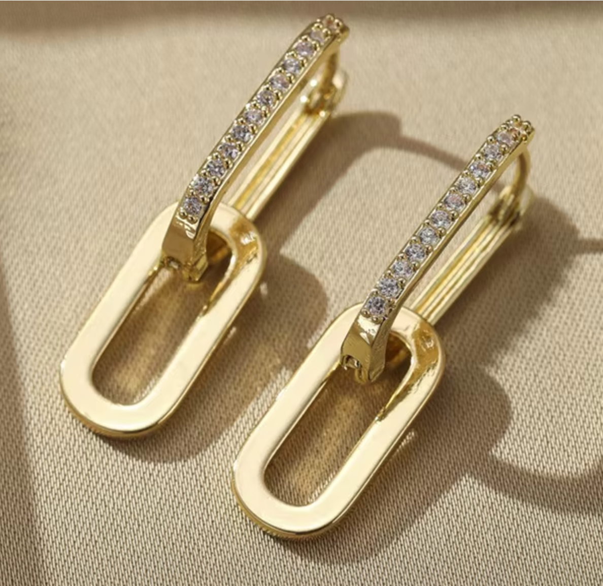 Double Hoop Crystal Earrings / Stainless Steel - Nina Kane Jewellery