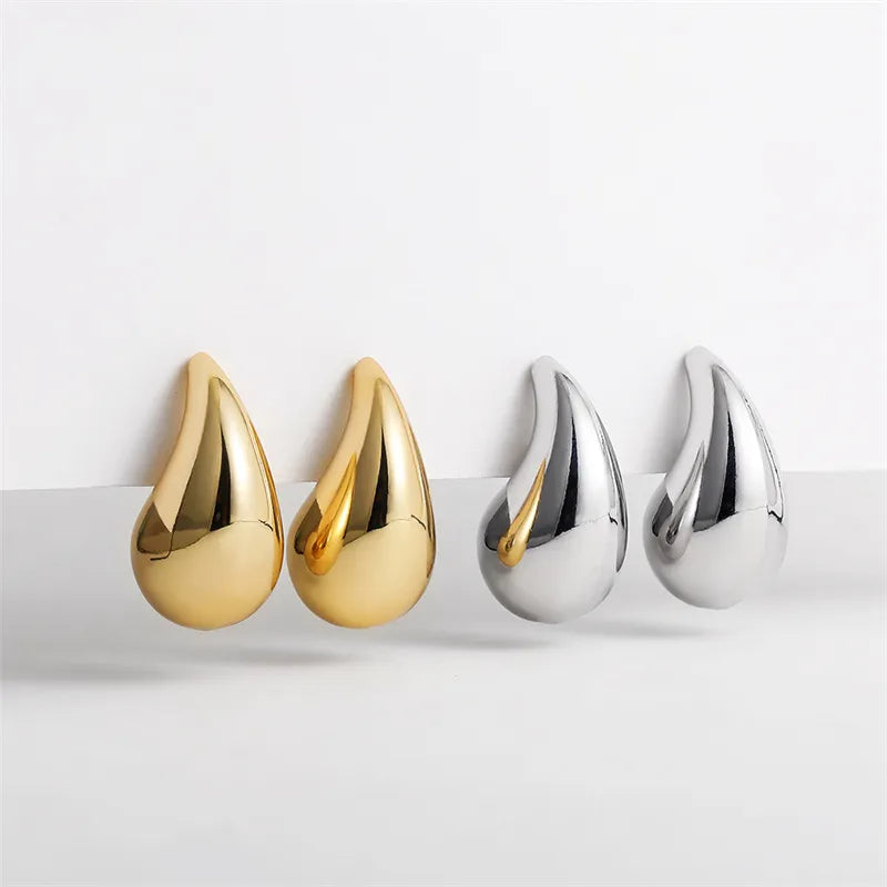 Romaine Chunky Drop Earrings / Stainless Steel - Nina Kane Jewellery