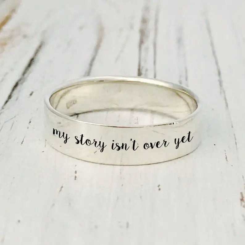 Leanne "My Story" Ring Necklace / Stainless Steel - Nina Kane Jewellery