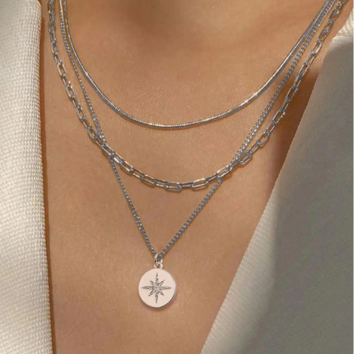 The Giselle Layered Necklace / 18K Gold Plated - Nina Kane Jewellery