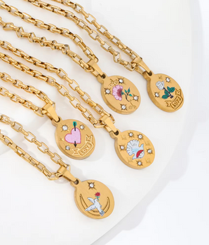 Vintage Romantic Pendants / 18K Gold Plated - Nina Kane Jewellery