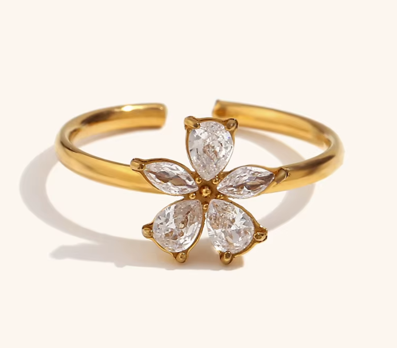 The Petal Crush Ring / 18K Gold Plated - Nina Kane Jewellery