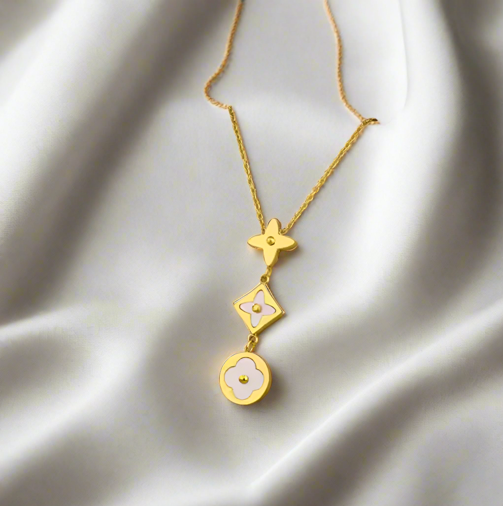 Luxury Clover & Diamond Necklace / 18K Gold Plated - Nina Kane Jewellery