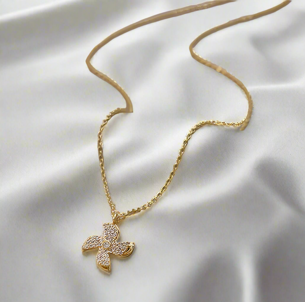 Hunter Rotating Windmill Necklace / 18K Gold Plated - Nina Kane Jewellery