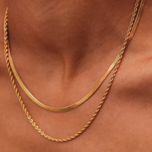 Emma Double Layered Necklace – 18K Gold Plated - Nina Kane Jewellery
