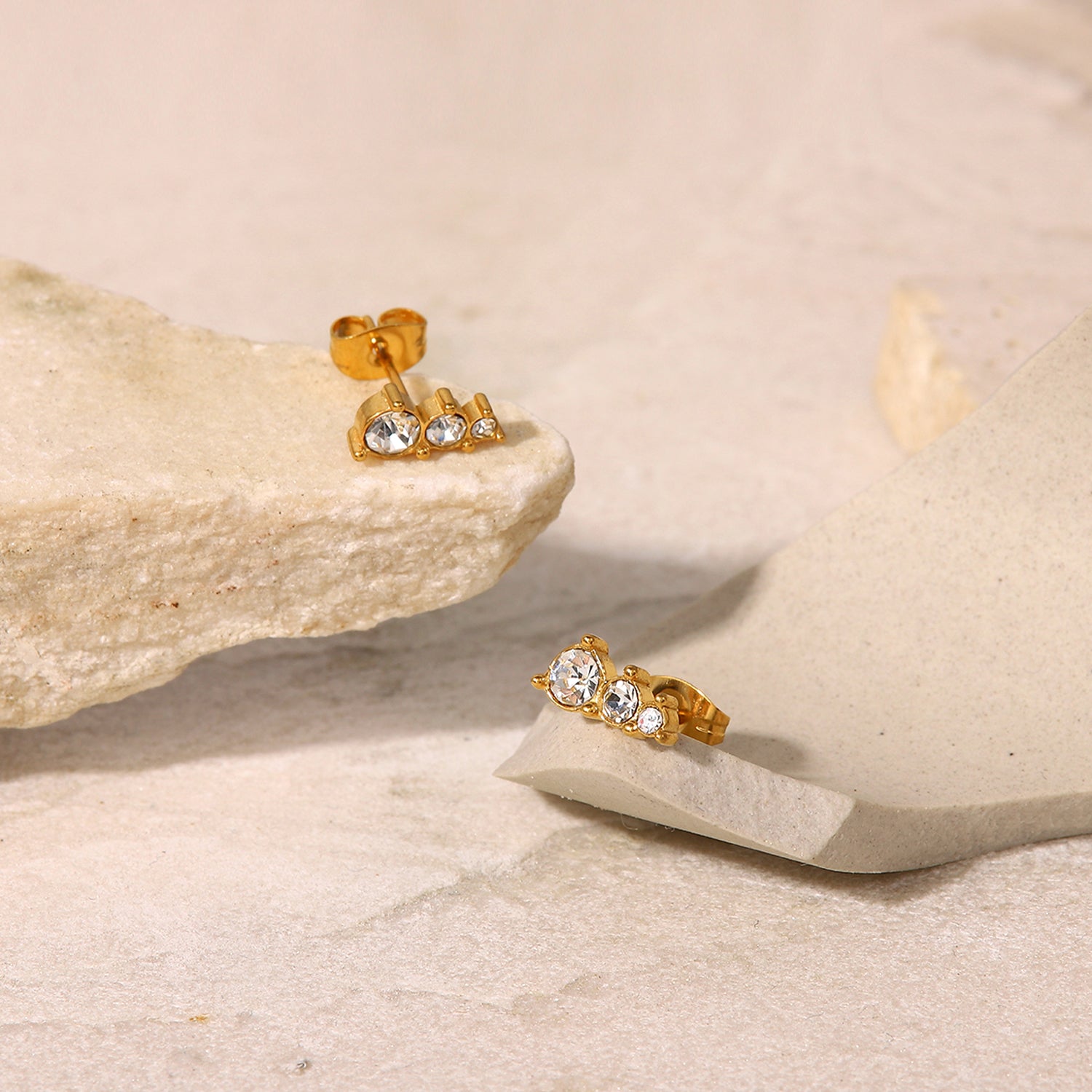 Honey Chic Micro Diamond Earrings / 18K Gold Plated