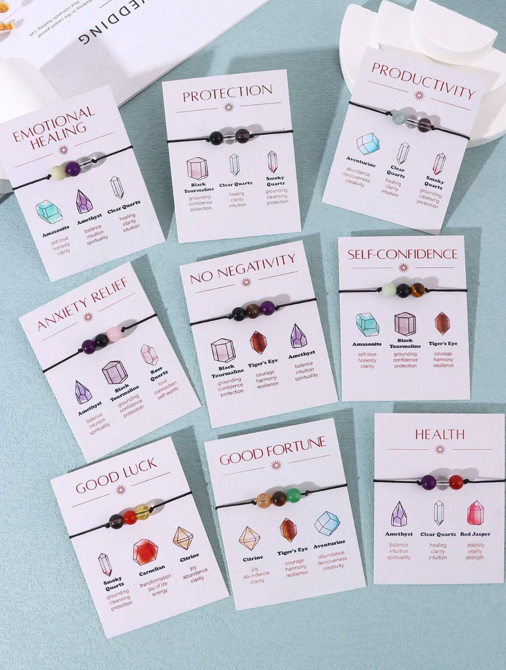 Positivity Crystal Beaded Bracelets / Crystal - Nina Kane Jewellery